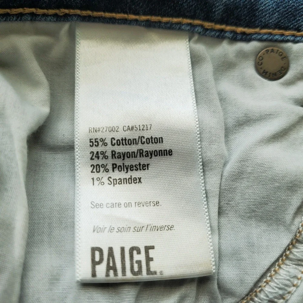 Paige Women's Jax Denim Bermuda Shorts Medium Wash Blue Cuffed Jorts Size‎ 27